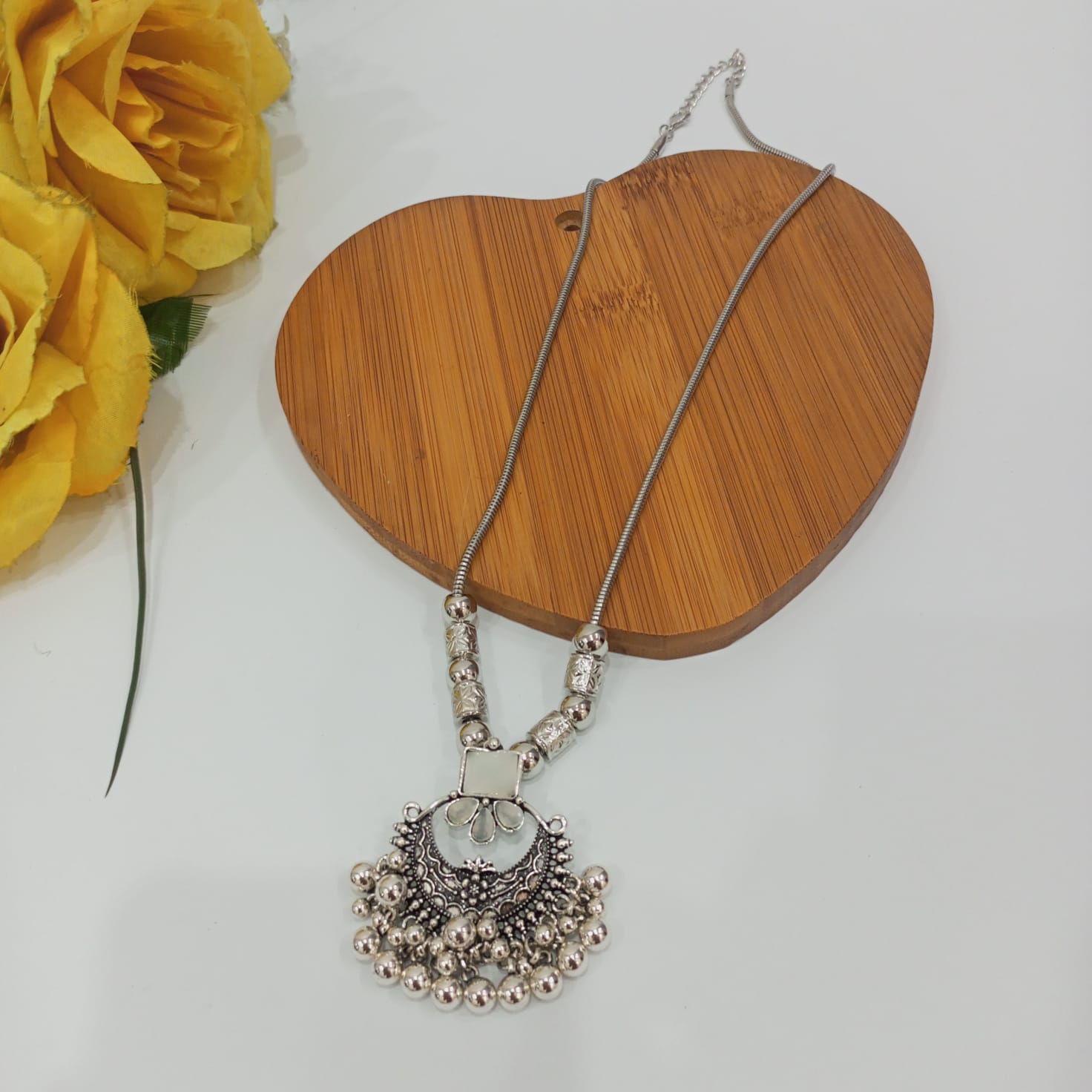 Traditional Ethnic Silver Necklace