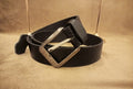 Premium black genuine cow leather belt