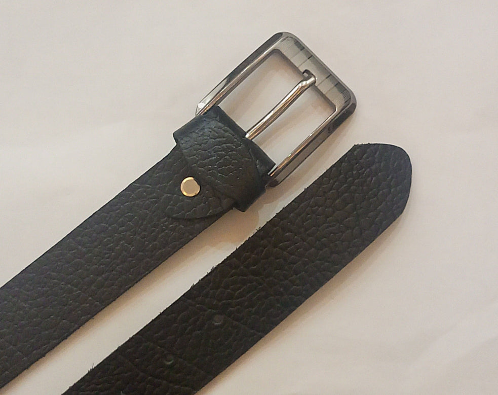 Premium black genuine cow leather belt